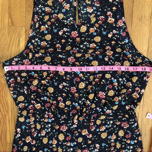 J.Crew Mercantile Ruched Waist Dress Navy Floral - Picture 4 of 6